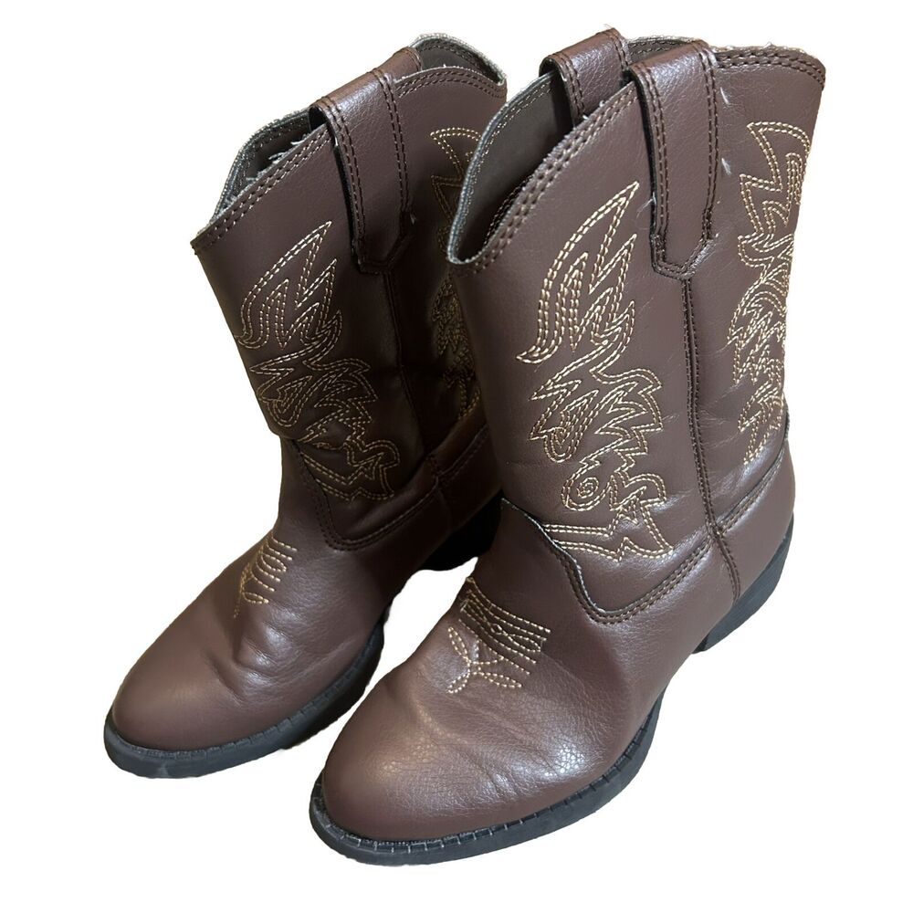 Deer Stags 12 Girls Boots Brown Cowgirl Western *on Spot